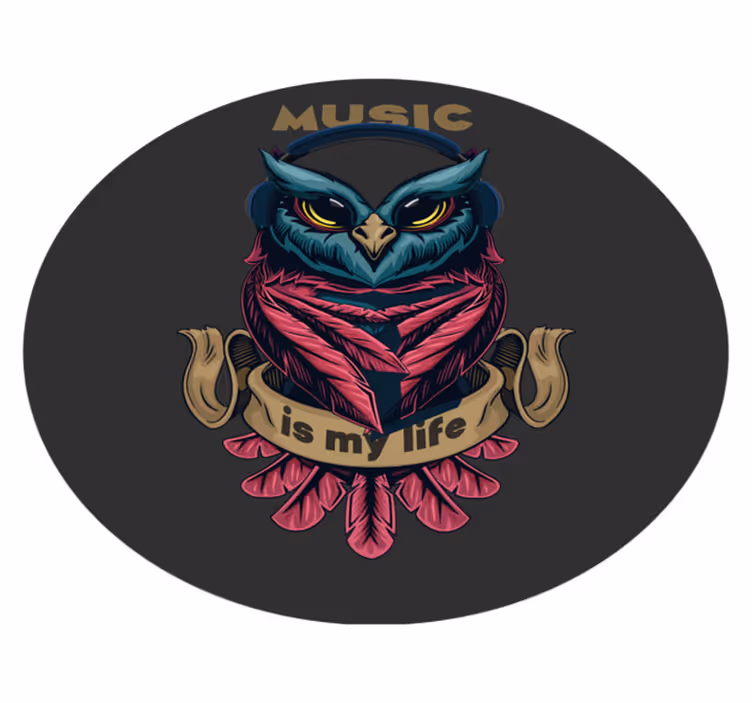 Tappeto vinile per ragazzi emblema della musica del gufo - TenStickers