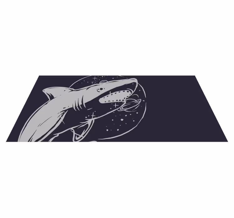 Tappeto vinile per bambini spazio squalo cosmico - TenStickers