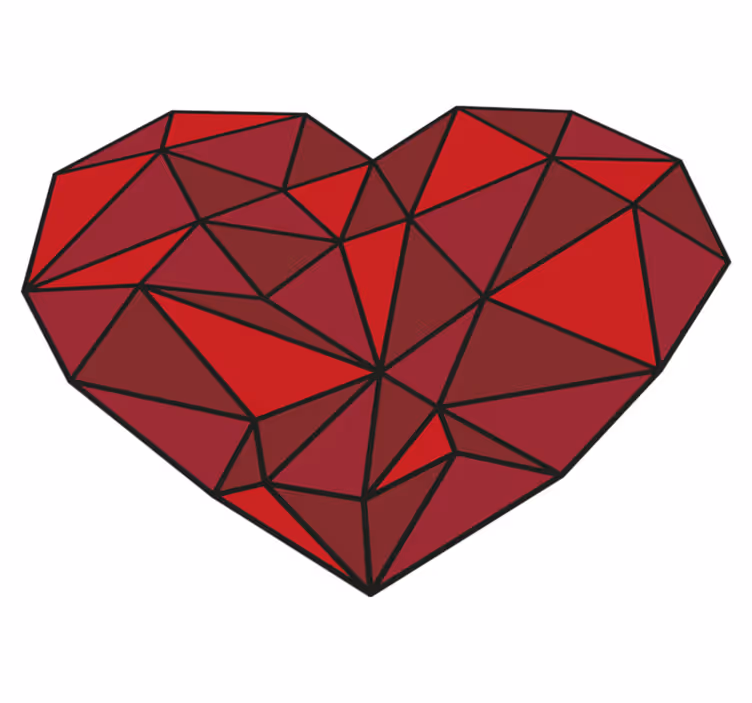 Tappeto vinile geometrico cuore sfaccettato - TenStickers