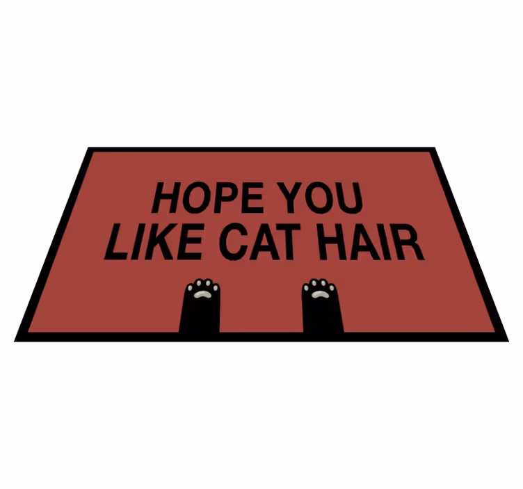 Tappeto vinile frase umorismo sui peli di gatto - TenStickers