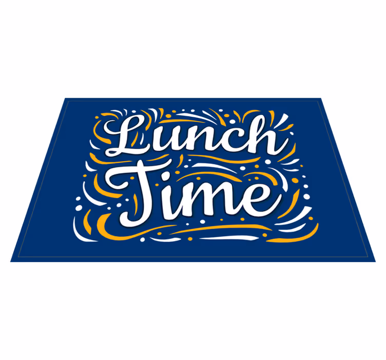 Tappeto vinile frase l'ora di pranzo vortica - TenStickers