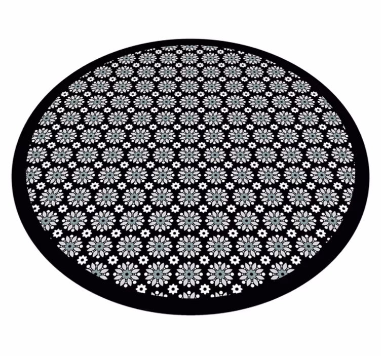 Tappeto vinile fiori motivo floreale rotondo - TenStickers