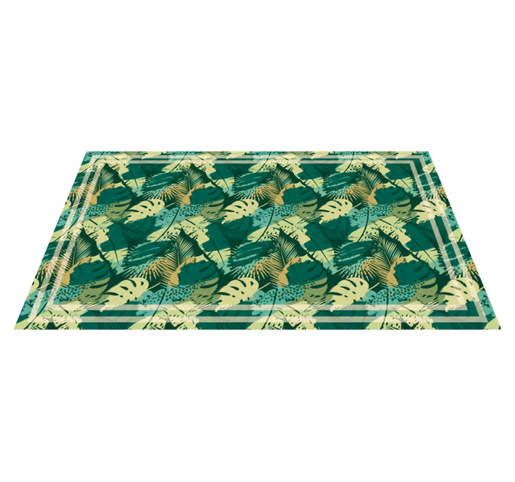 Tappeto vinile fiori schiera di foglie tropicali - TenStickers