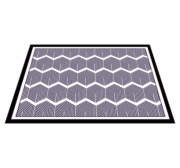 Tappeto vinile geometrico contrasto cubista - TenStickers