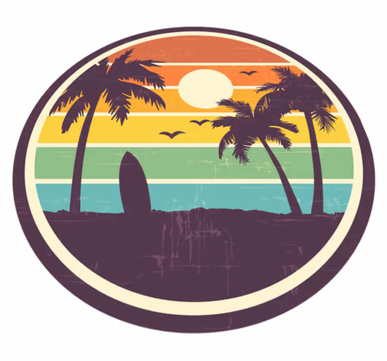 Tappeto in vinile retro/vintage Spiaggia retrò - TenStickers