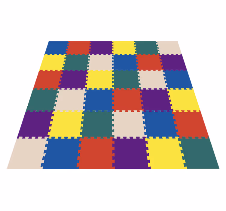 Tappeto vinile per bambini tappetino puzzle colorato - TenStickers