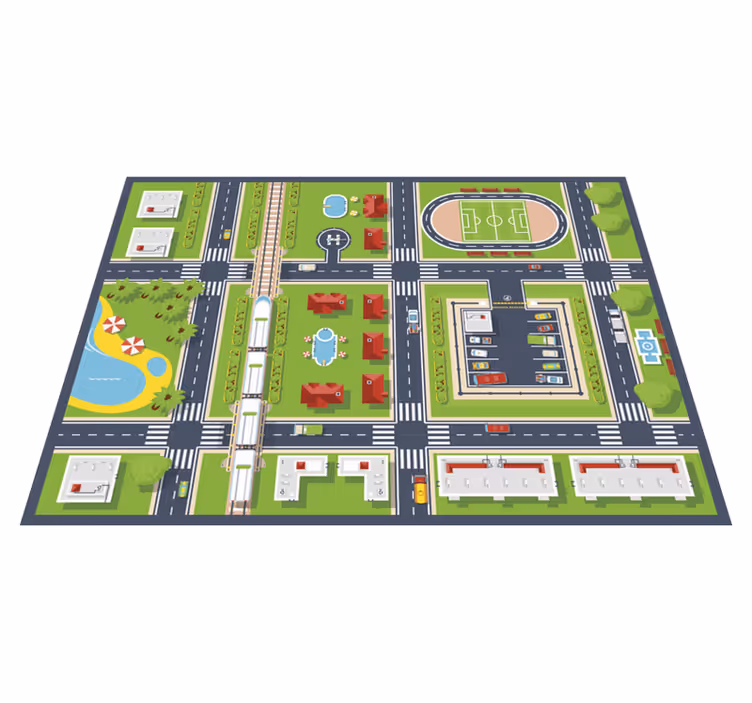 Tappeto in vinile strade Tappeto in vinile per bambini city - TenStickers