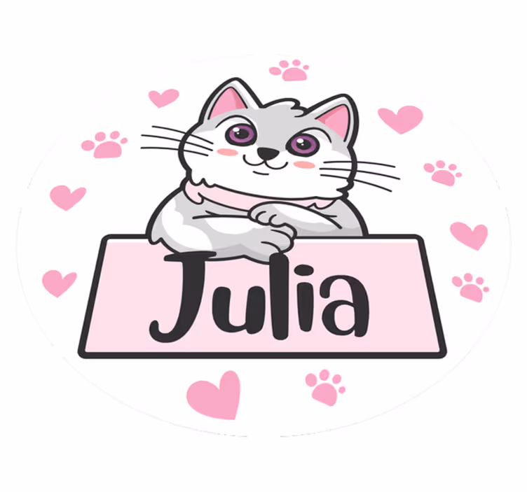 Tappeto vinile con nome felino personalizzato - TenStickers
