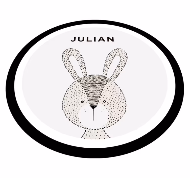 Tappeto vinile bebé coniglietto personalizzato - TenStickers
