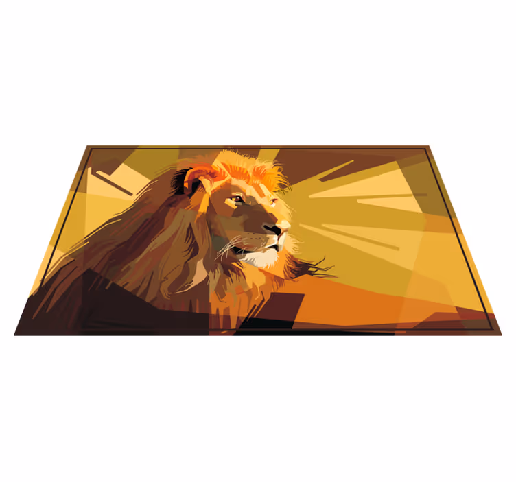 Tappeto vinile animali illustrazione del leone - TenStickers