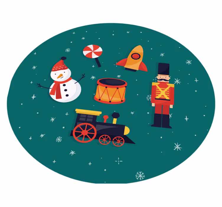 Tappeto vinile per bambini cerchio giocattolo festivo - TenStickers