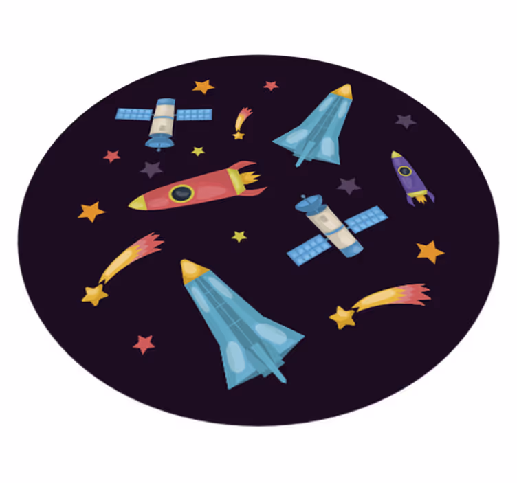 Tappeto vinile per bambini esplorazione di veicoli spaziali - TenStickers