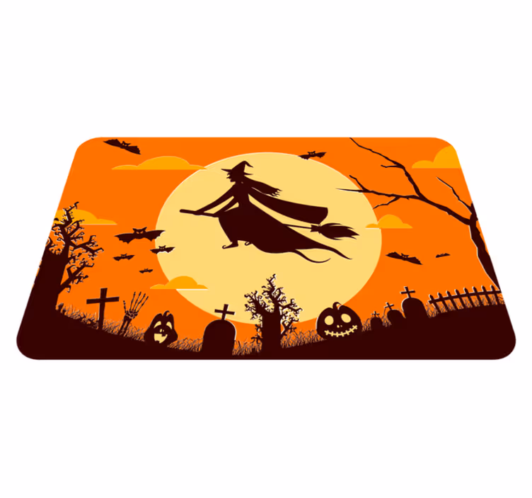 Tappeto vinile Halloween sagoma spettrale di halloween - TenStickers