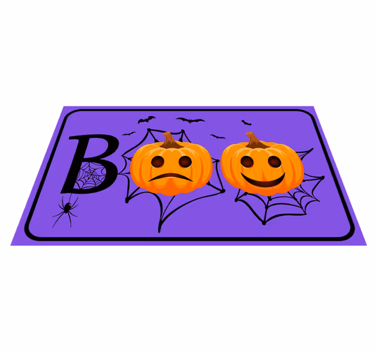 Tappeto vinile Halloween fischio della ragnatela di zucca - TenStickers