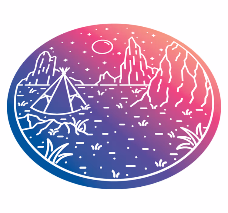 Tappeto vinile natura scena notturna del campeggio - TenStickers