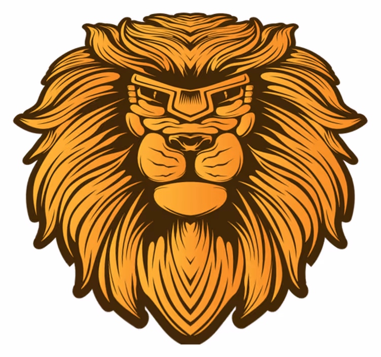 Tappeto vinile animali illustrazione del ritratto del leone - TenStickers