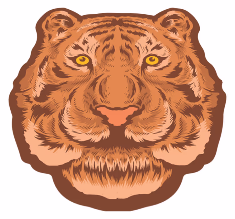Tappeto vinile animali rappresentazione del volto di tigre - TenStickers
