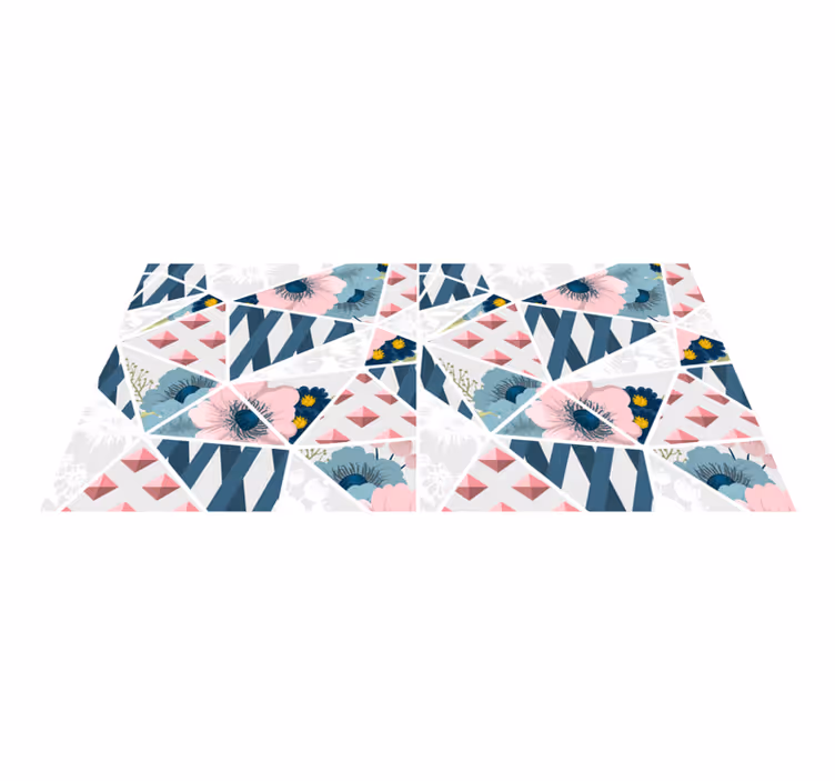 Tappeto vinile geometrico caleidoscopio floreale geometrico - TenStickers