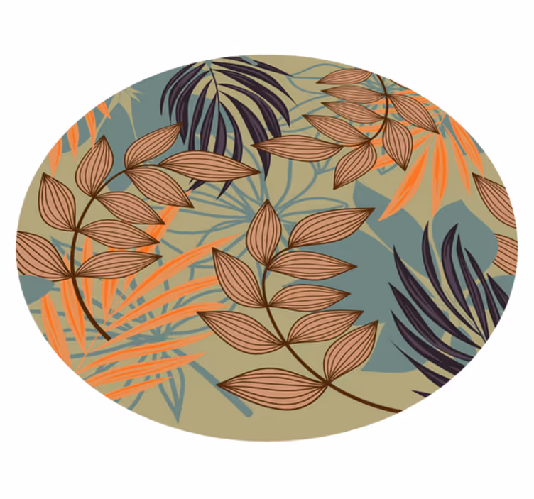 Tappeto vinile fiori motivo fogliame botanico - TenStickers