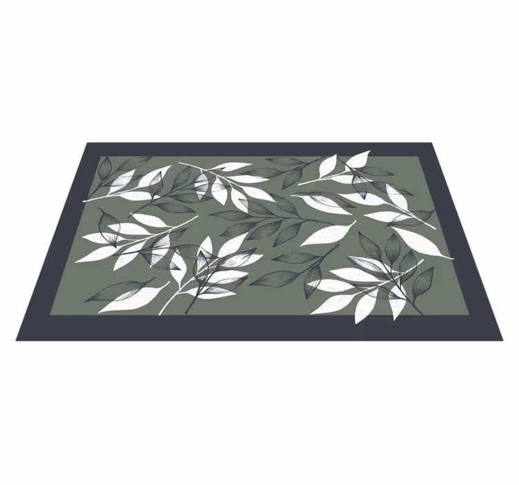 Tappeto vinile fiori motivo botanico a foglia - TenStickers