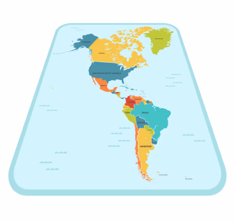 Tappeto vinile mappamondo mappa del mondo educativo - TenStickers
