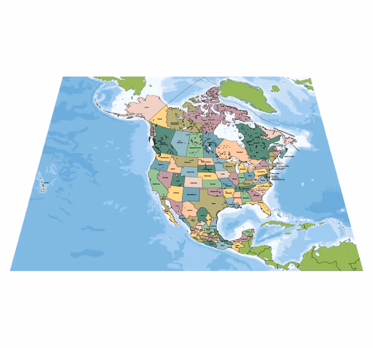 Tappeto vinile mappamondo rappresentazione cartografica - TenStickers
