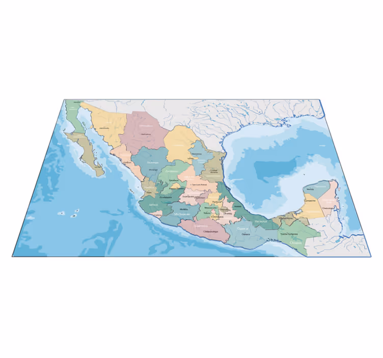 Tappeto vinile mappamondo dettaglio della mappa colorata - TenStickers