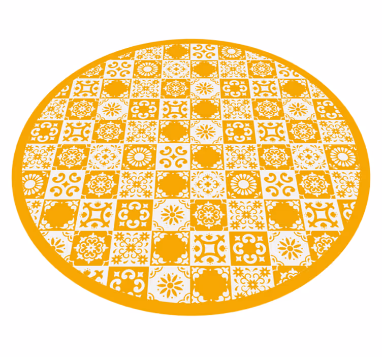 Tappeto vinile piastrelle mosaico circolare ornato - TenStickers