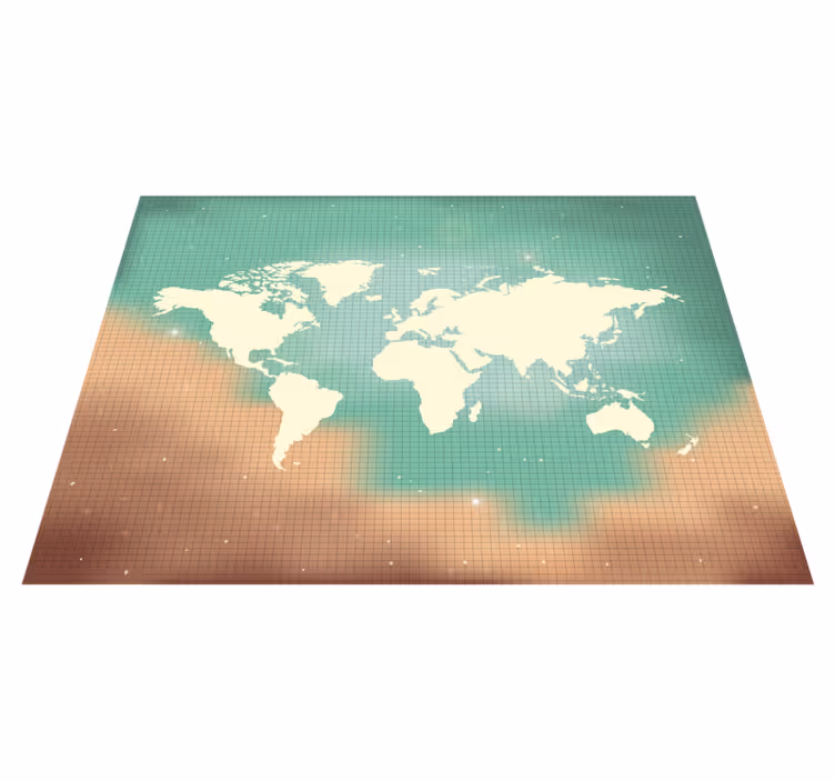 Tappeto vinile mappamondo illustrazione mappamondo - TenStickers