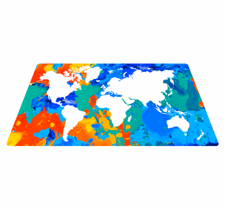 Tappeto vinile mappamondo mappa del mondo colorata - TenStickers