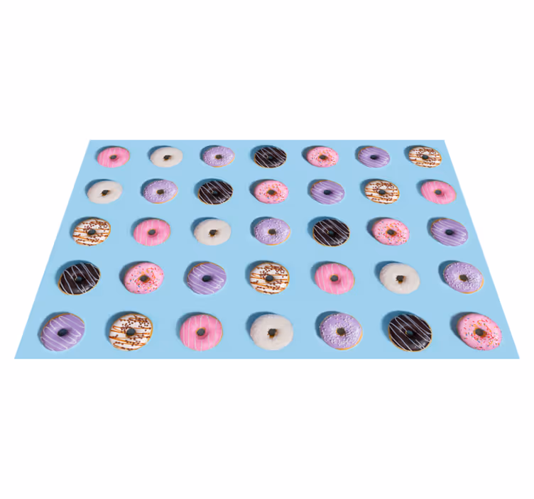 Tappeto in vinile soggiorno Modello realistico di ciambelle - TenStickers