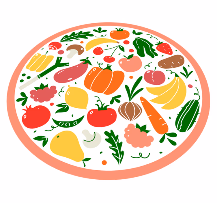 Tappeto vinile fiori motivo di frutta colorata - TenStickers