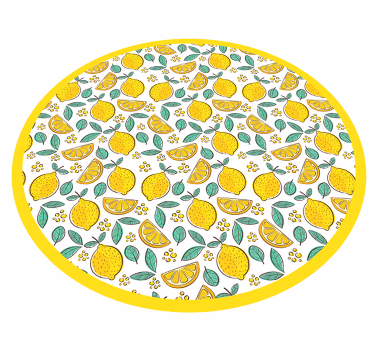 Tappeto vinile fiori design con motivi di agrumi - TenStickers