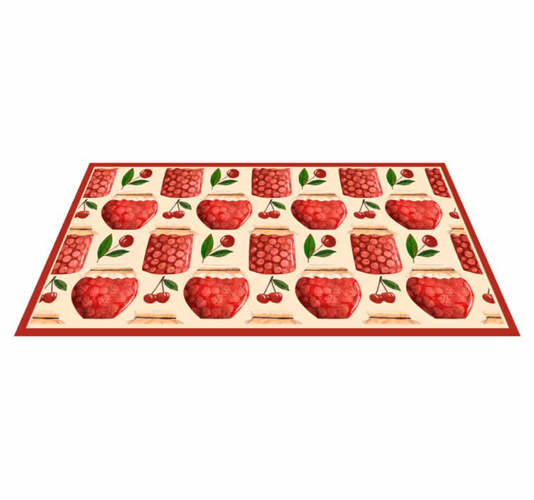 Tappeto pvc cucina motivo di marmellata di ciliegie - TenStickers