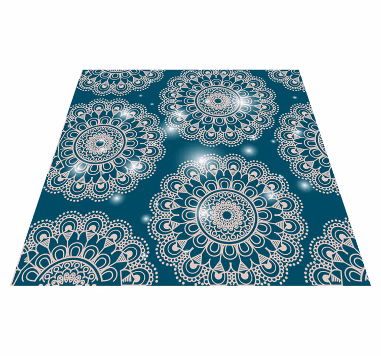 Tappeto vinile Mandala modello magico blu - TenStickers