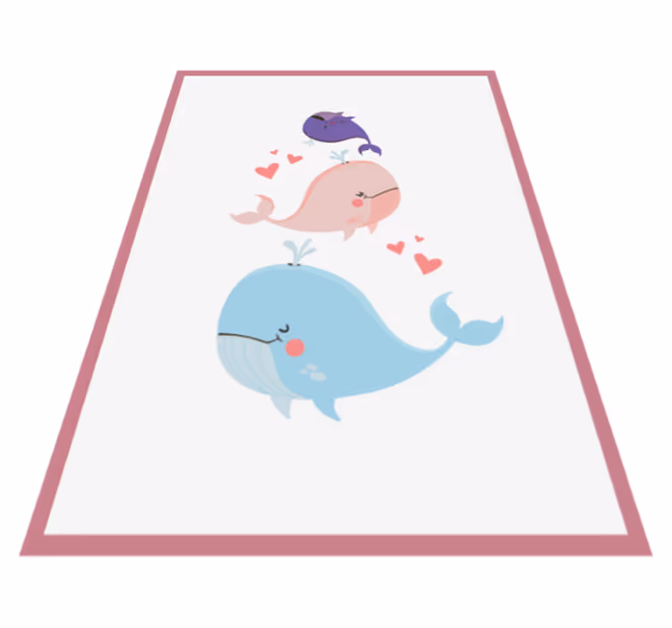 Tappeto vinile bebé illustrazione stravagante delle balene - TenStickers