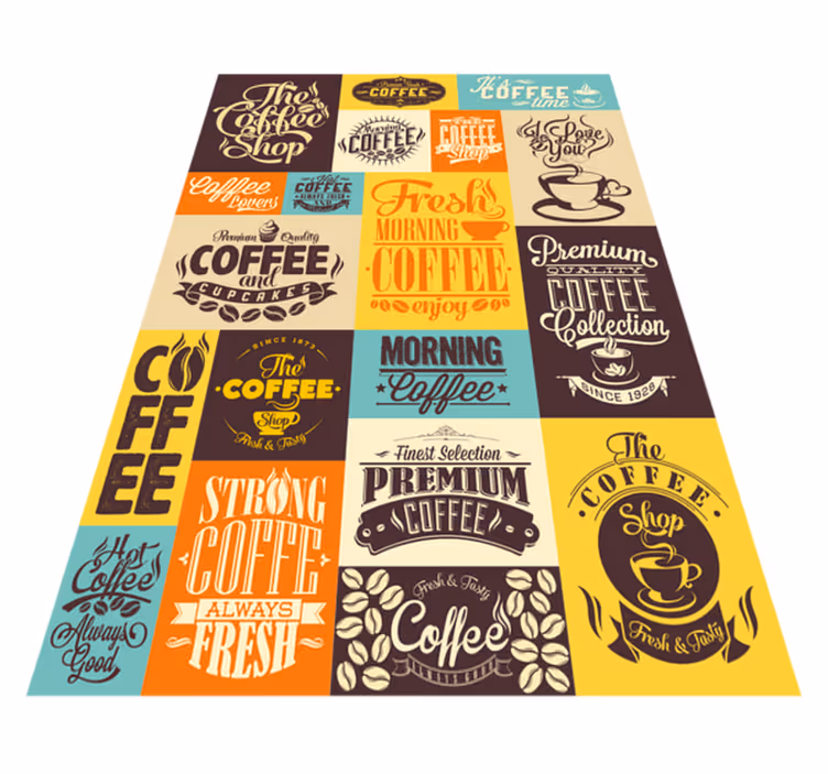 Tappeto vinile frase collezione di tipografia del caffè - TenStickers