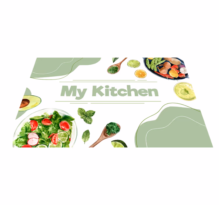 Tappeto pvc cucina la mia fetta di cucina - TenStickers