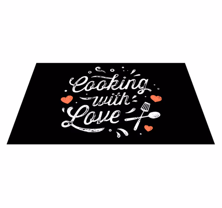 Tappeto vinile frase storia d'amore culinaria - TenStickers