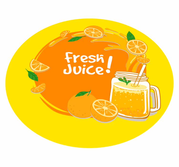 Tappeto vinile frase spruzzata di succo fresco - TenStickers