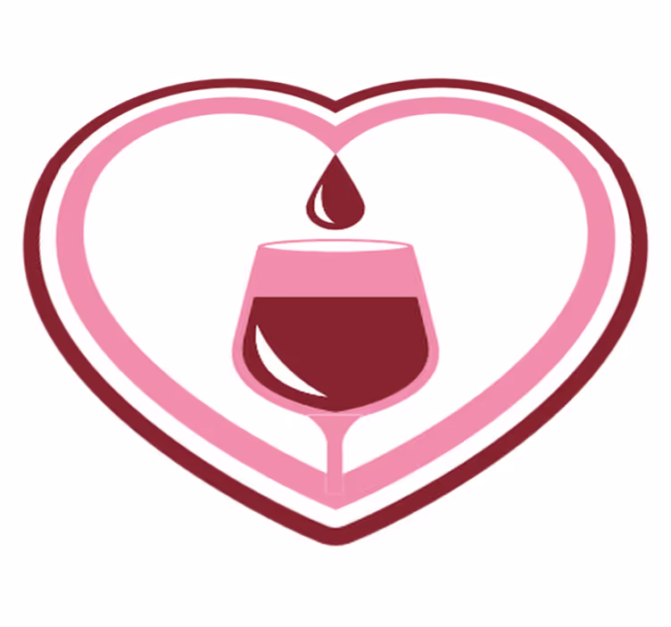 Tappeto vinile per eventi emblema romantico del vino - TenStickers