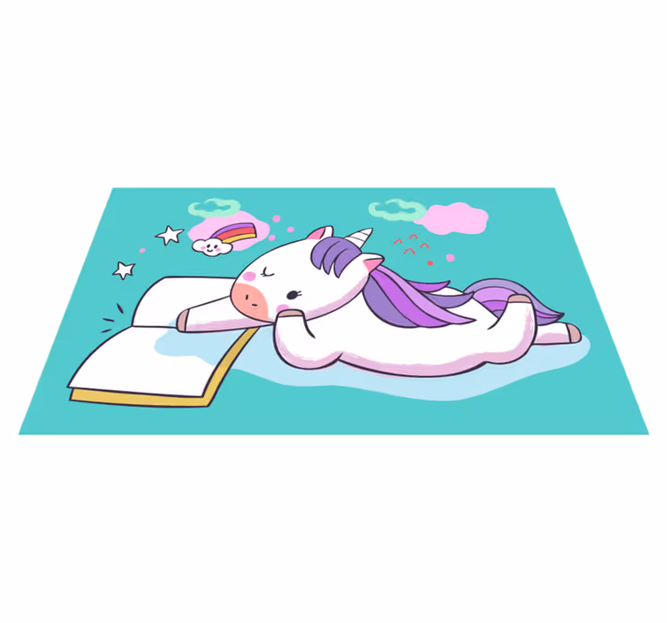 Tappeto vinile per bambini leggere l'unicorno - TenStickers