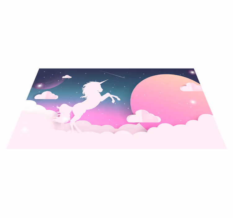Tappeto in vinile con unicorno - TenStickers