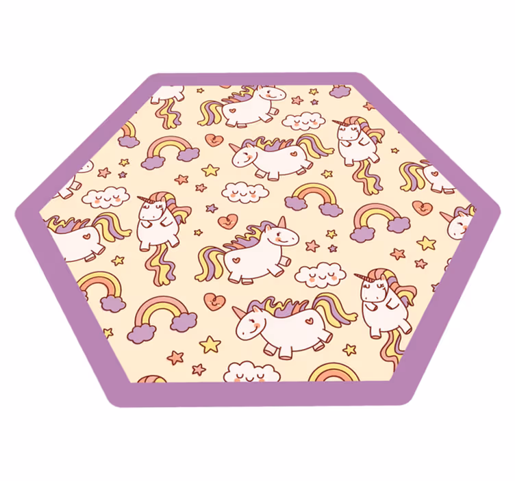 Tappeto vinile per bambini parco giochi fantasy unicorno - TenStickers