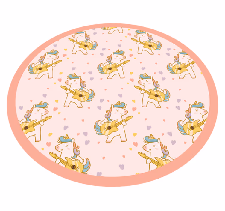 Tappeto vinile per bambini cerchio di danza dell'unicorno - TenStickers