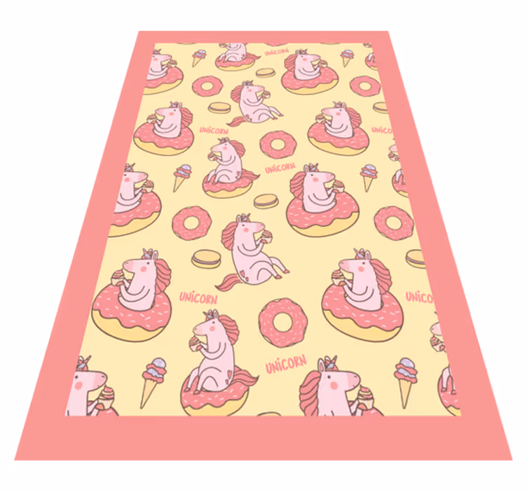 Tappeto vinile per bambini modello di ciambella di unicorno - TenStickers