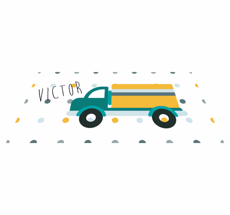 Tappeto vinile con nome camion personalizzabile - TenStickers