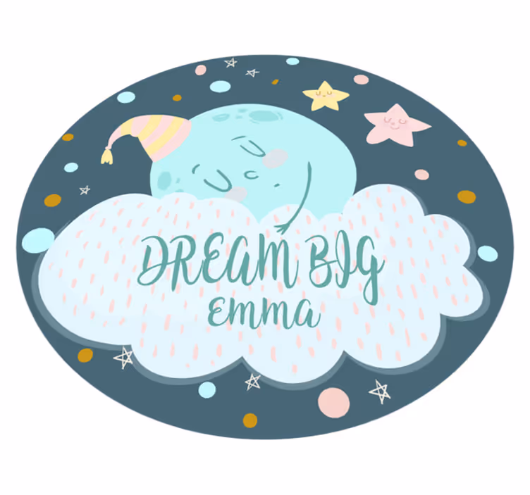 Tappeto vinile con nome chiaro di luna da sogno - TenStickers