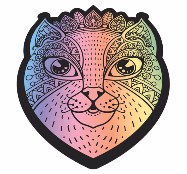 Tappeto vinile animali illustrazione del gatto mandala - TenStickers