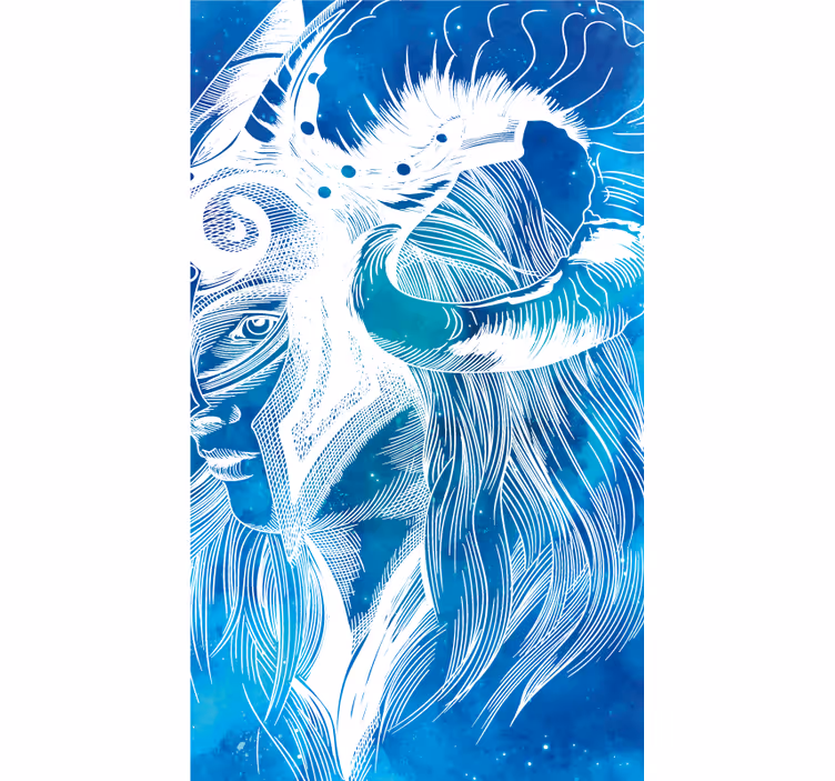 Tappeto vinile animali mitica illustrazione caprina - TenStickers